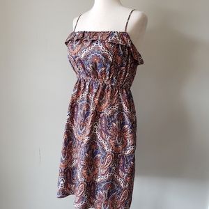 J. Crew Boho Paisley Sleevless Silk Mini Dress Size 0
